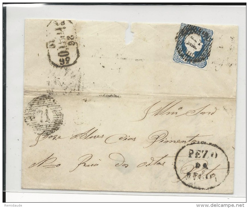 PORTUGAL - 1856 - LETTRE De PEZO - Marcophilie