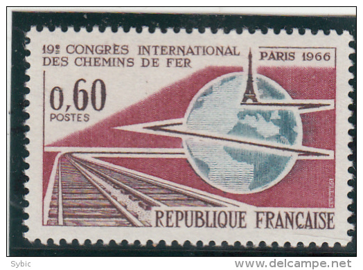 FRANCE  - 1966 - Yvert  1488 ** - Congrès Chemin De Fer - Neufs