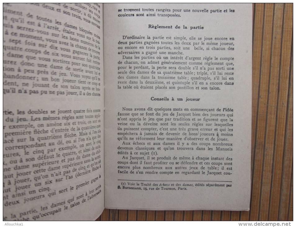 1945 JEU Le Jacquet Le Solitaire Tous Les Jeux &amp; Leurs Règles Leurs Variétés Les Plus Intéressantes Par Jacques Lech - Sonstige & Ohne Zuordnung