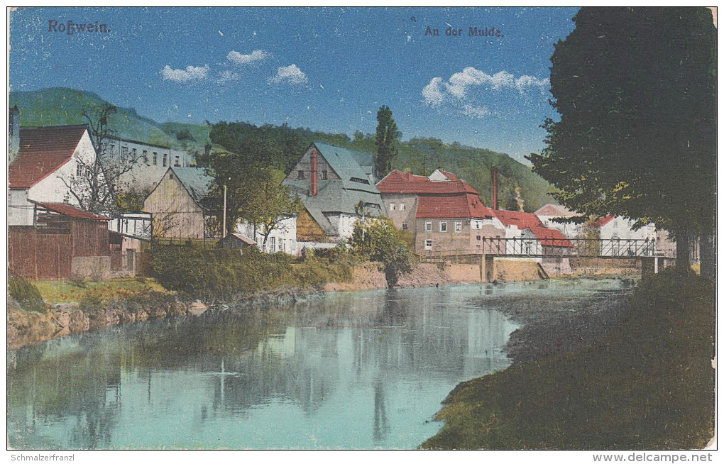 AK Rosswein An Der Mulde Häuser Brücke Bei Nossen Siebenlehn Niederstriegis Marbach Döbeln Leisnig - Nossen