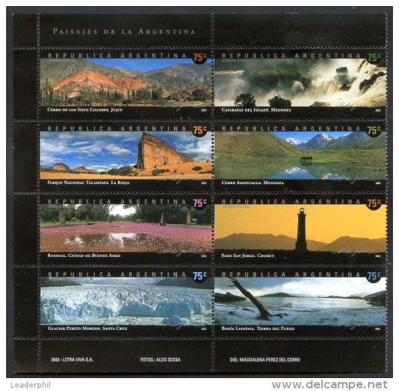 ARGENTINA - MOUNTAINS - LIGHTHOUSE Mi # 2737/44, Complete Set, MNH - Unused Stamps