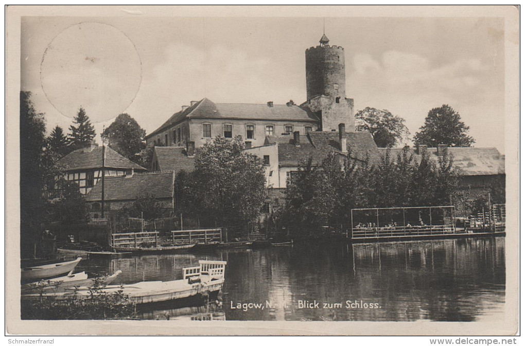 AK Lagow Blick Schloss Hafen Gasthaus ? Bei Sternberg Torzym Zielenzig Sulecin Schwiebus Swiebodzin Meseritz Miedzyrzecz - Neumark