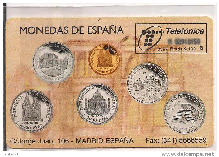 TARJETA MONEDAS DE ESPAÑA - Sellos & Monedas