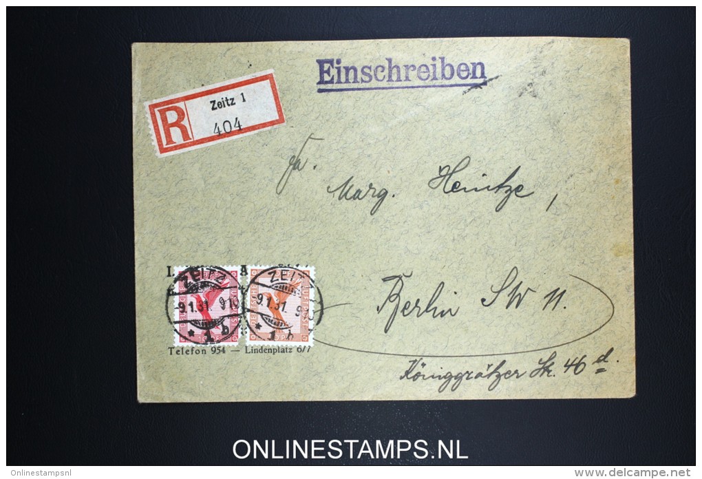 Deutsches Reich Registered Cover Zeitz To Berlin 1931 Mi Nr 379 + 381 - Luft- Und Zeppelinpost