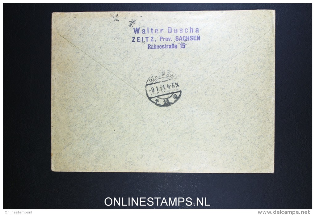 Deutsches Reich Registered Cover Zeitz To Berlin 1931 Mi Nr 379 + 381 - Airmail & Zeppelin