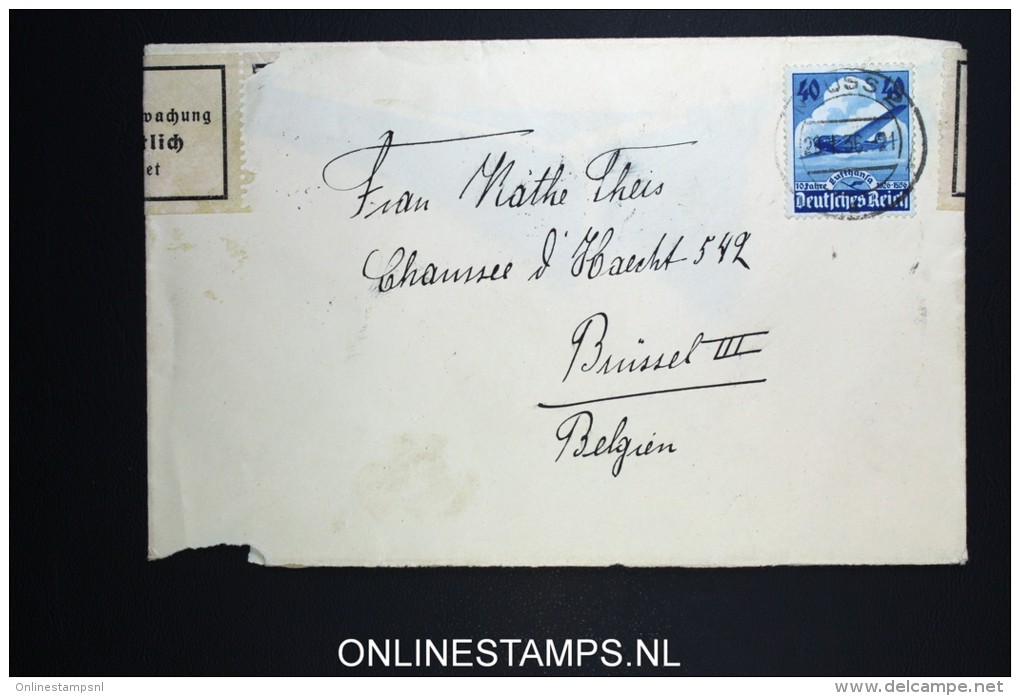 Deutsches Reich Cover Neuss  1936 Mi Nr 603 Censor Opened - Poste Aérienne & Zeppelin