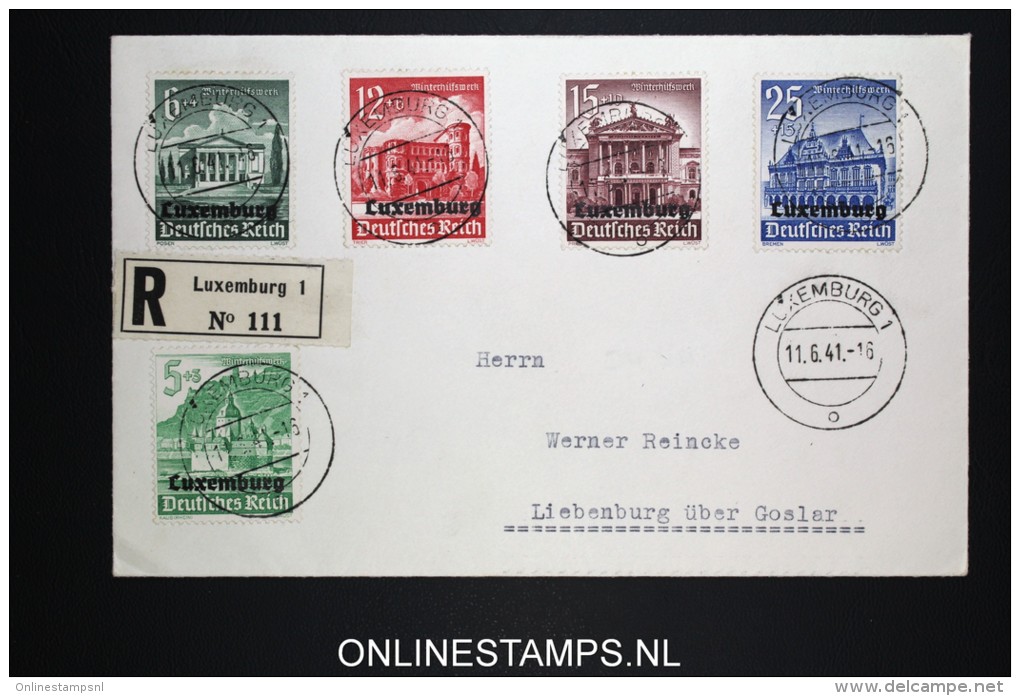 Deutsches Reich Luxemburg 2 Registered Covers 11-6-1941to Liebenburg Mi 33 - 41 - Occupation 1938-45