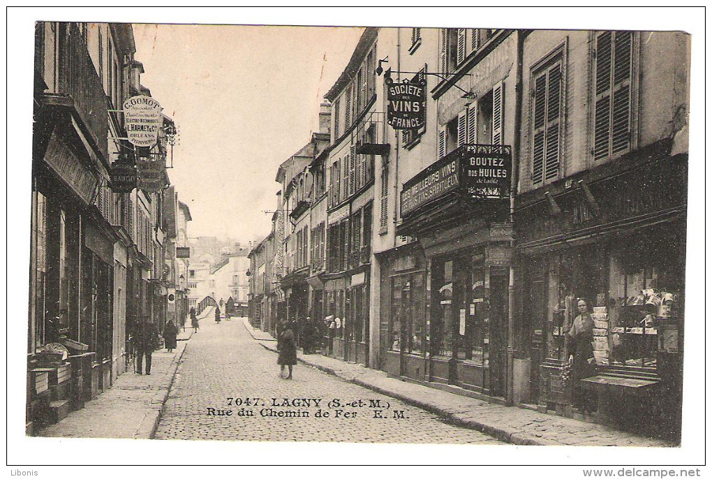 CPA 77 LAGNY THORIGNY POMPONNE RUE DU CHEMIN DE FER - Lagny Sur Marne