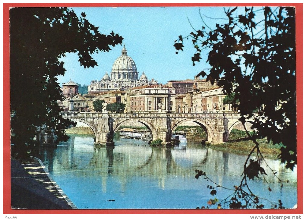 CARTOLINA VG ITALIA - ROMA - Ponte S. Angelo E Castel S. Pietro - 10 X 15 - ANN. 1966 - Bruggen