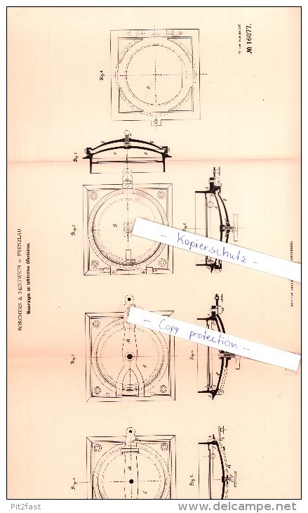 Original Patent - Borchers & Nentwich In Prenzlau , 1881 , Neuerungen An Ofenthüren !!! - Prenzlau