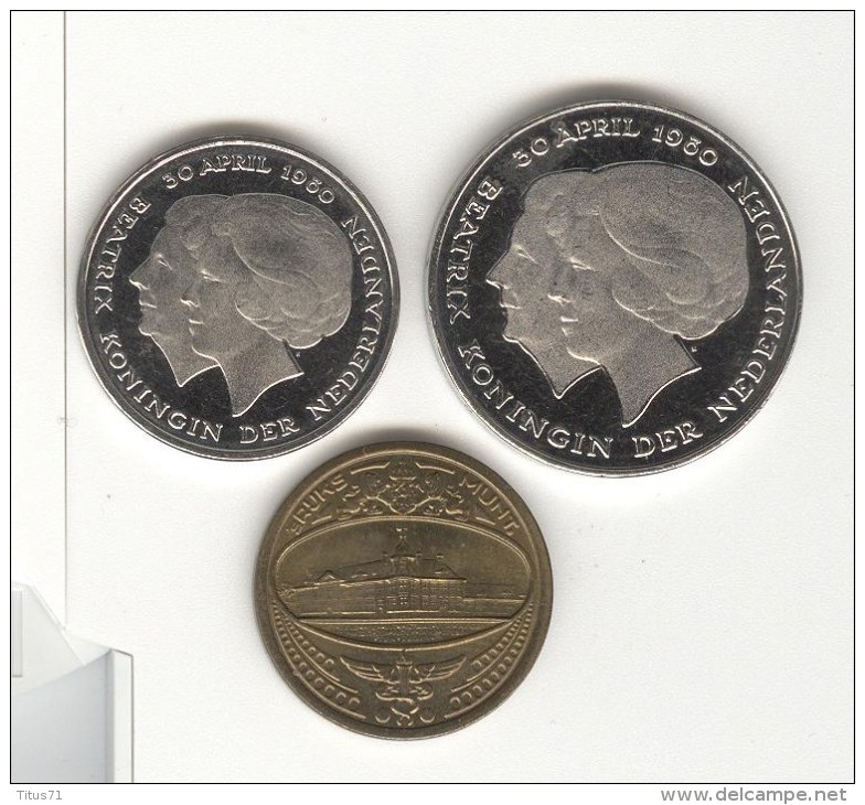 1 Et 2,5 Gulden Commemoratives 1980 "Accession Au Trône De La Reine Beatrix" Prooflike - 1980-2001 : Beatrix