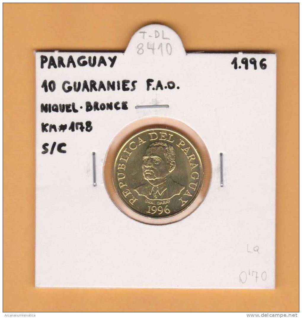 PARAGUAY   10  GUARANIES   Niquel Bronce  F.A.O.  KM#178  1.996    SC/UNC     DL-8410 - Paraguay