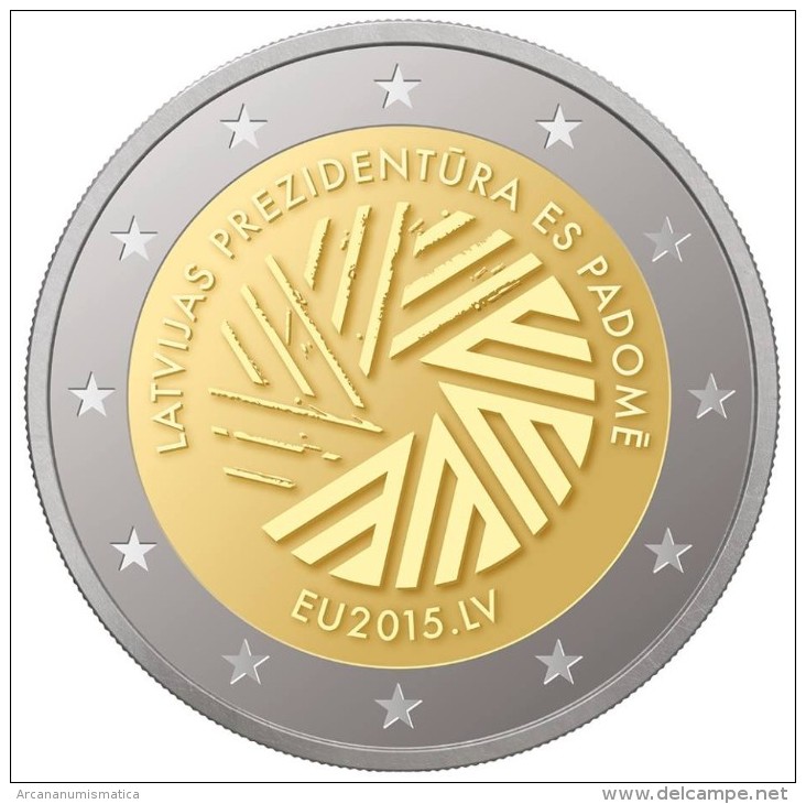 LATVIA / LETONIA   2015  2.015  2€ Bimetalic  "Presidencia Letona Del Consejo De La UE"  UNCIRCULATED T-DL-11.264 - Lettland