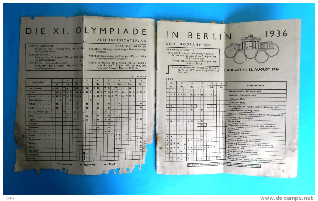 OLYMPIC GAMES BERLIN 1936. Germany - Original Vintage Programme Guide * Jeux Olympiques Olympia Olympiade Programm - Autres & Non Classés