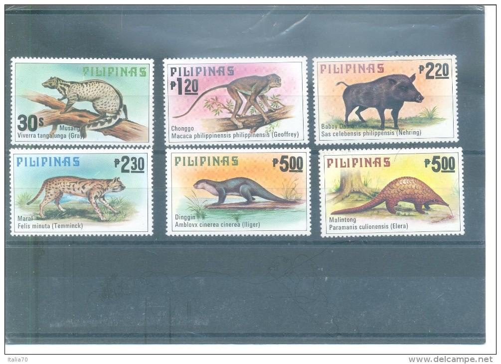 MAMÍFEROS-FILIPINAS 1121/1126 (6V)   1979 MICHEL - Filipinas