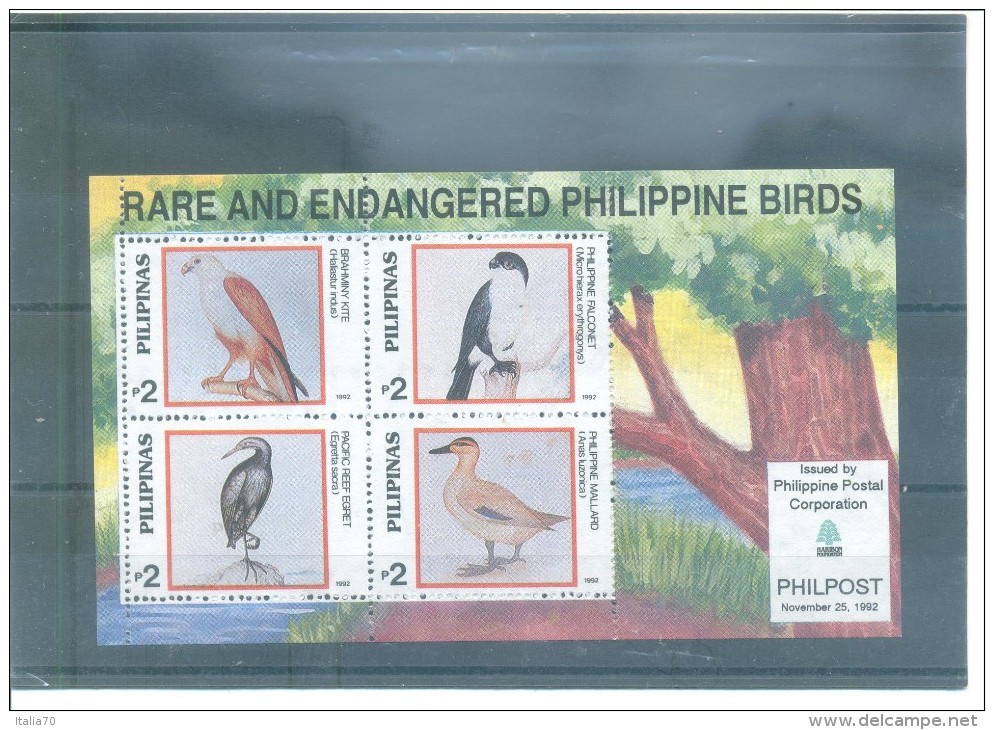 AVES-FILIPINAS 2236/2239 (4V HB 55) 1992  MICHEL - Filipinas