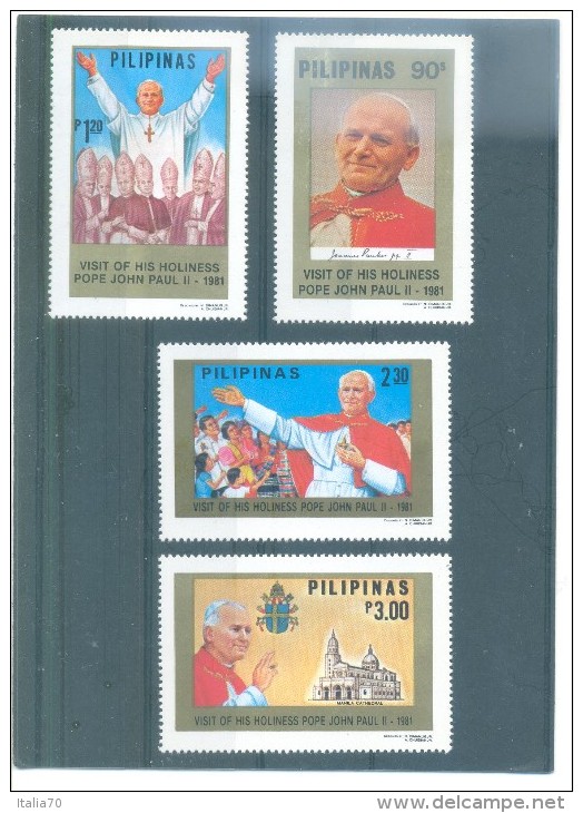 FILIPINAS VISITA DEL PAPA  1213/1216  (4V) 1981  MICHEL - Philippines