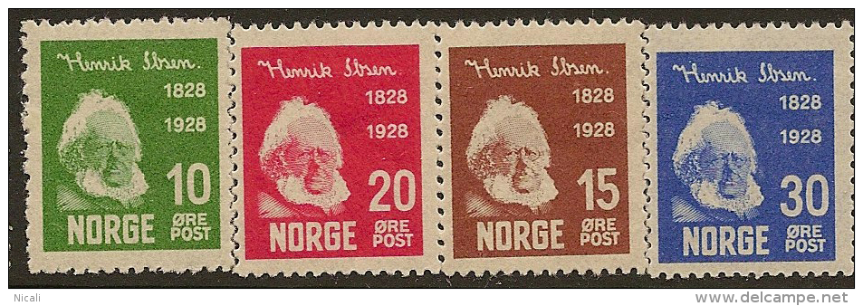 NORWAY 1928 Ibsen Centenary SG 200/3 HM #LF222 - Nuevos