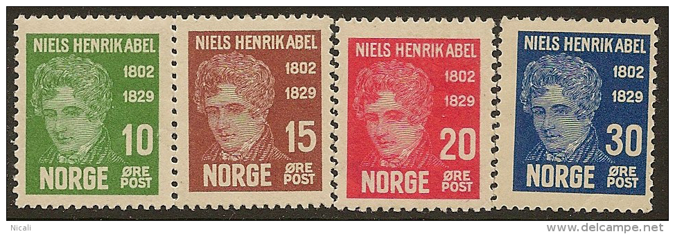 NORWAY 1929 Abel Centenary SG 213/6 HM #LF223 - Neufs