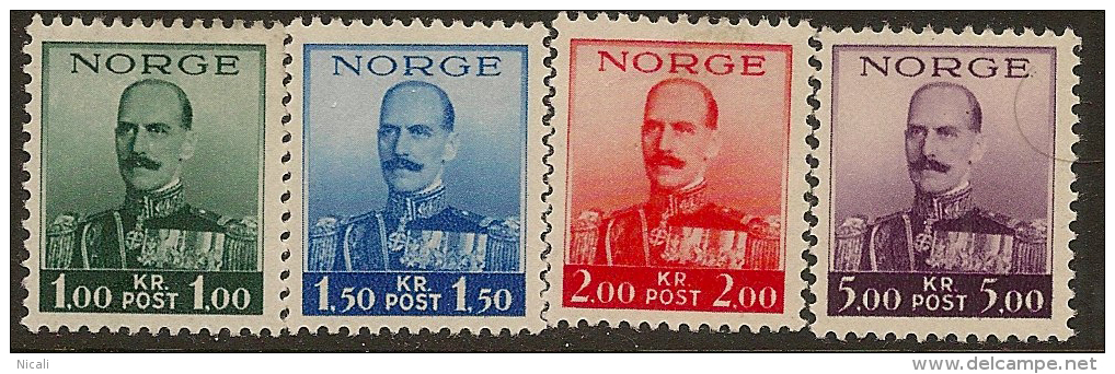 NORWAY 1937 King Haakon SG 255/58 HM #LF232 - Neufs