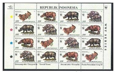 WWF Indonesia BF-16 1673 Rhinoceros Neuf** Sans Charniere - Unused Stamps
