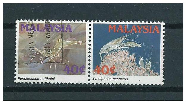 1989 Malaysia Pair/paar Sealife,marinelife Used/gebruikt/oblitere - Maleisië (1964-...)