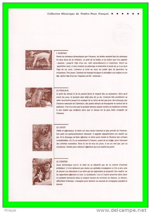 " LES JEUNES ANIMAUX DOMESTIQUES " Sur Document Officiel De 2006  (4 Pages)  N° YT BF 96. Parfait état. DPO - 2000-2009