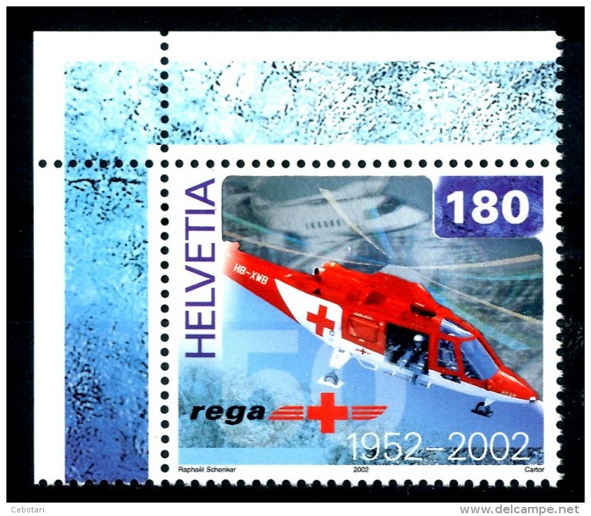 SVIZZERA / HELVETIA 2002** - Elicottero "Rega" - 1 Val. MNH Come Da Scansione - Helicópteros