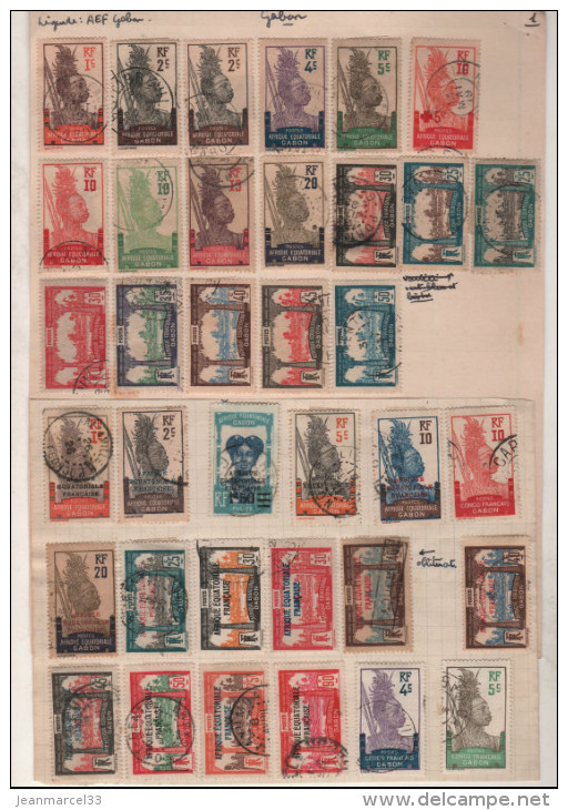 Timbres Oblitérés 36 Timbres Ex Colonie + 18 Timbres République Du Gabon  Soit 54 Timbres  Divers - Gebraucht