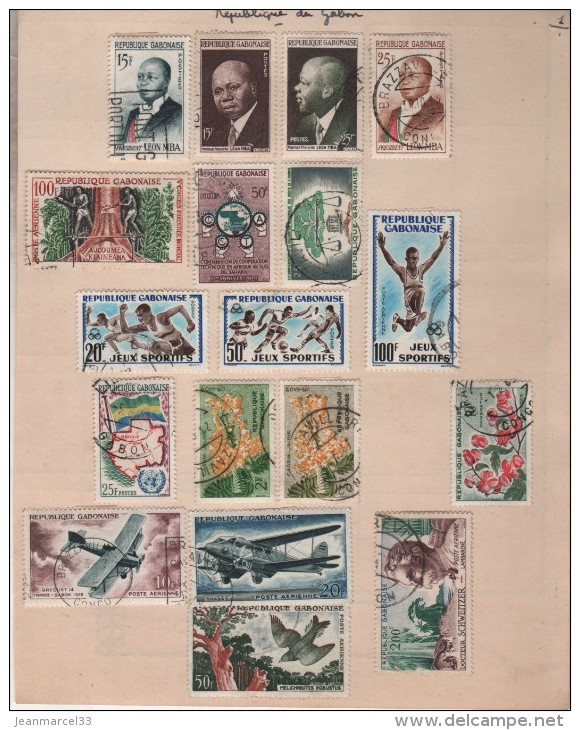 Timbres Oblitérés 36 Timbres Ex Colonie + 18 Timbres République Du Gabon  Soit 54 Timbres  Divers - Usati