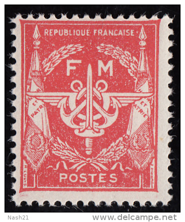 Timbre De France 1946 à 58  ' Yvert  12 ( Franchise Militaire )** MNH  '   ( Sans Valeur Indiquée ) Rouge - Timbres De Franchise Militaire