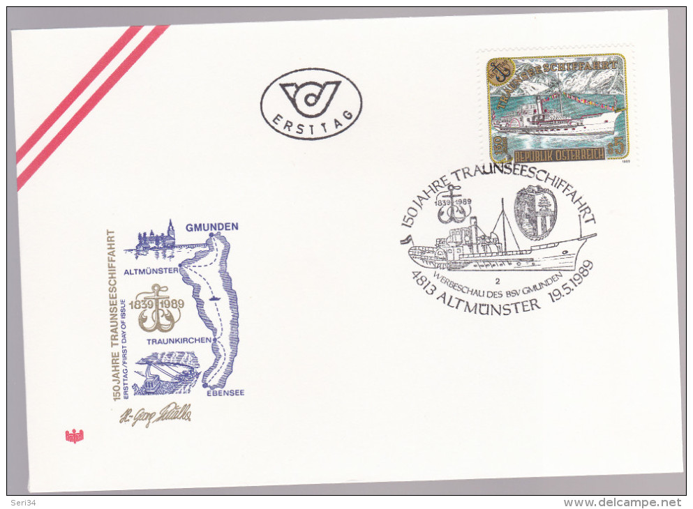 AUTRICHE : FDC : Sesquicentenaire De La Navigation Sur Le Lac Traunsee - FDC