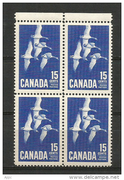 CANADA.  Oies Bernache Du Canada.  Bloc De 4 T-p Neufs **    Côte 20.00 €.  Yv. 337 - Oies