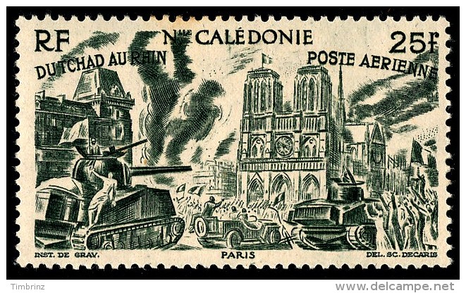 NOUV.-CALEDONIE 1946 - Yv. PA 59 **   Cote= 3,36 EUR - Du Tchad Au Rhin ..Réf.NCE23328 - Oblitérés