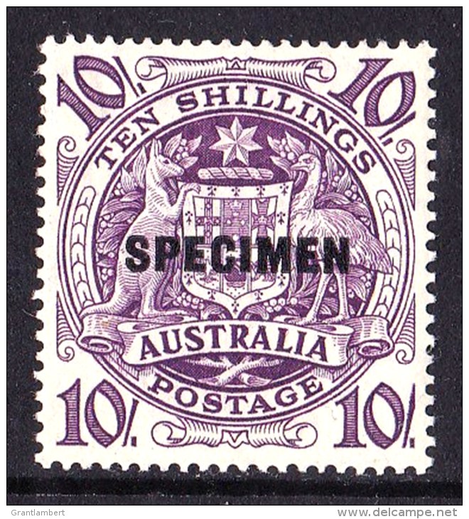 Australia 1948 Arms 10/- Purple SPECIMEN MH - Nuevos