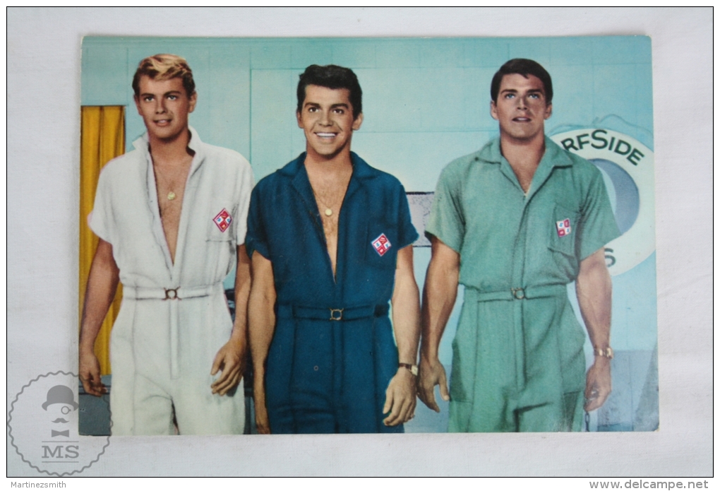 Vintage Warner Bross Movie Postcard - Actors: Troy Donahue, Lee Patterson & Van Williams In Surfside 6 - Actors