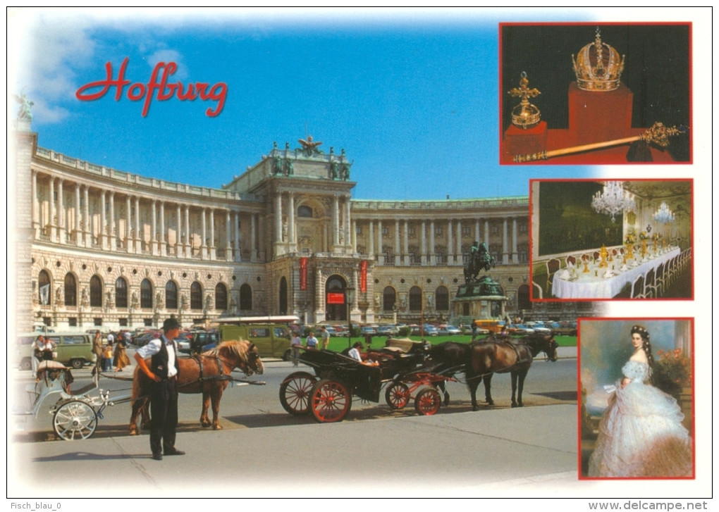 AK Kutsche Hofburg Wien Fiaker Österreich Vienna Krone Zepter Reichsapfel Coach Imperial Palace Palazo Imperiale Palais - Taxis & Huurvoertuigen