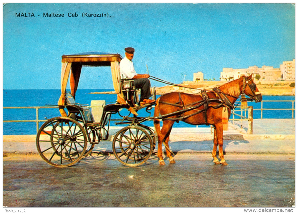AK Kutsche Malta Maltese Cab Karozzin Pferdewagen Pferd Horse Carrozza Carrosse Alfred Galea Zammit Chaise Caleche - Taxis & Fiacres