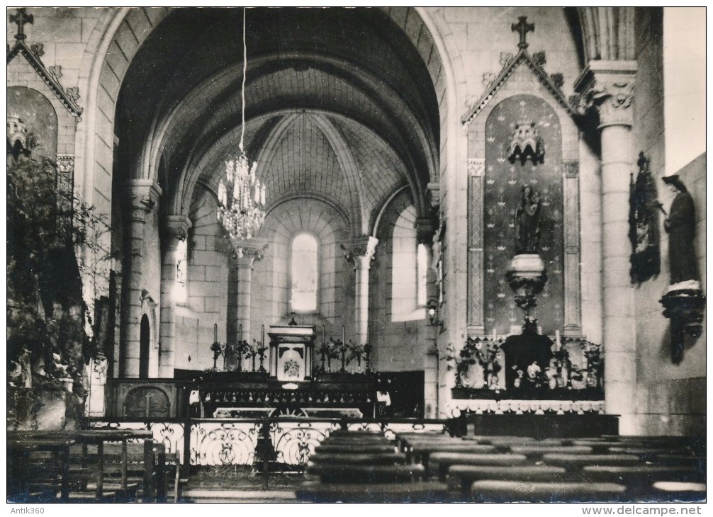 CPSM 49 Eglise D'ETIAU - Fonts Baptismaux Du XIIème S. - Joué-Etiau - Valanjou - Chemille