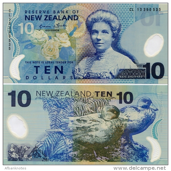 NEW ZEALAND       10 Dollars       P-186[c]       (20)13       UNC  [ Sign. Wheeler] - Nieuw-Zeeland