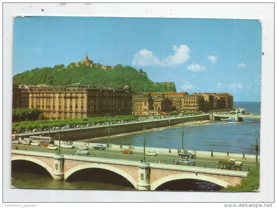 Cp , Automobiles , 2 Scans , Bus & Autocars , San Sebastian  , Voyagée - Busse & Reisebusse