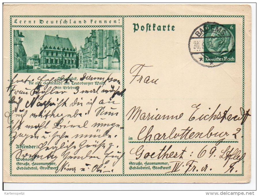 3569/ Deutsches Reich Ganzsache Bildpostkarte P 221/ 033 Gelaufen/ Used - Other & Unclassified