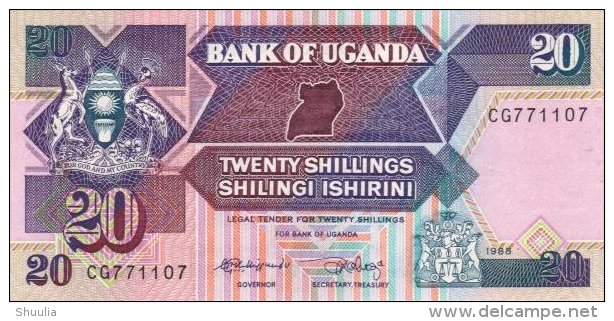 Uganda 20 Shillngs 1988 Pick 29b UNC - Uganda