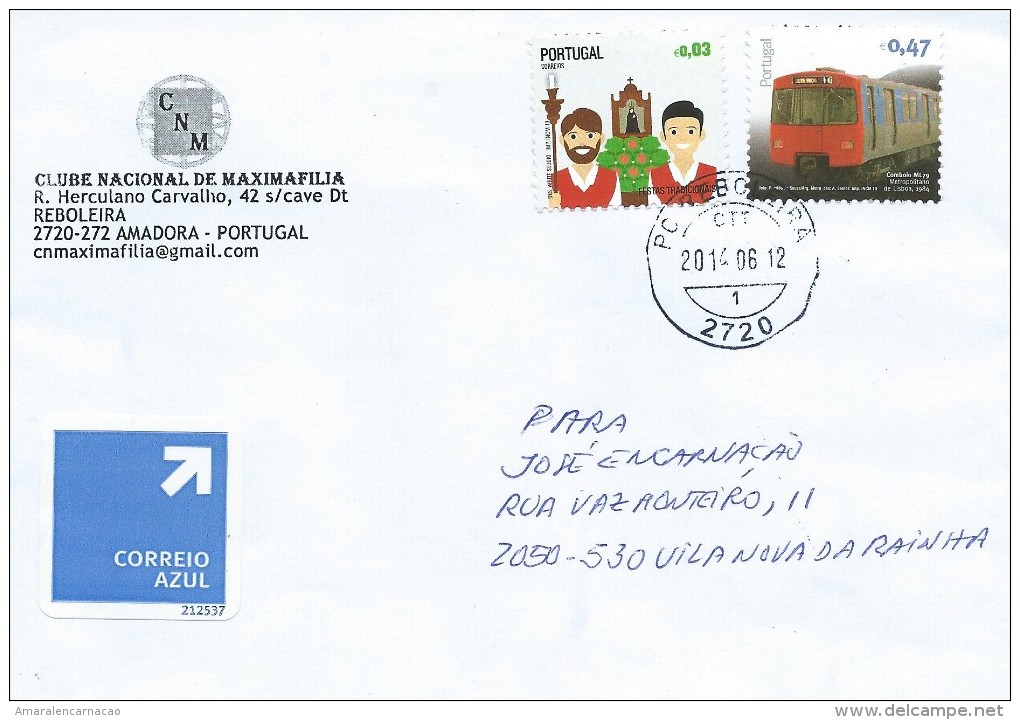 STAMPS - TIMBRES -  LETTER - LETTRE - PORTUGAL - TRANSPORT - TRAINS - METRO - LISBON - Covers & Documents