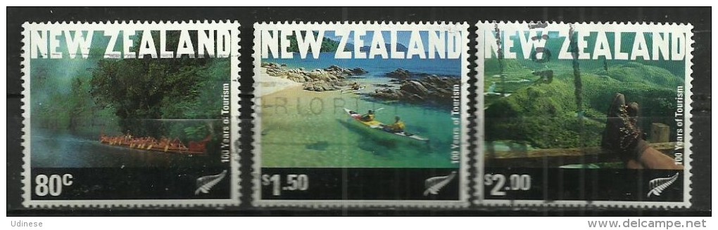 NEW ZEALAND 2001 - 100 YEARS OF TOURISM - LOT OF 3 DIFFERENT - USED OBLITERE GESTEMPELT USADO - Oblitérés