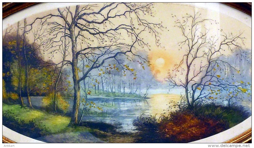 Jean Joseph CHABRIDON - Vue D'étang Ovale - Eau-forte - Epreuve D'artiste - Galerie Lutetia - 1re Moitié XXe - Stiche & Gravuren