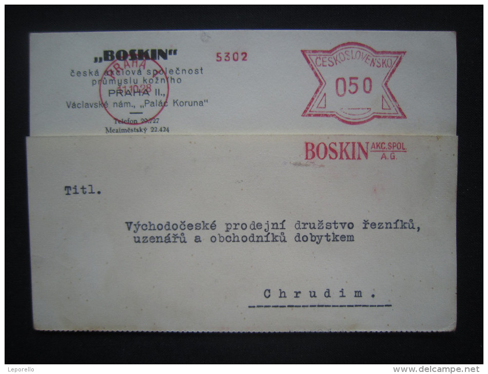 BRIEF Frankotype Freistempel Postfreistempel 1928 Praha 1 BOSKIN /// Tm2075 - Briefe U. Dokumente