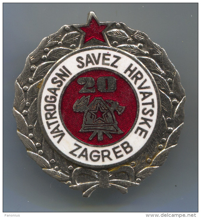 Fireman, Pompier, Firefighters, Bombero, Feuerwehr - FIRE FIGHTING ASSOCIATION, Croatia, Enamel, Medal, 40mm - Pompiers