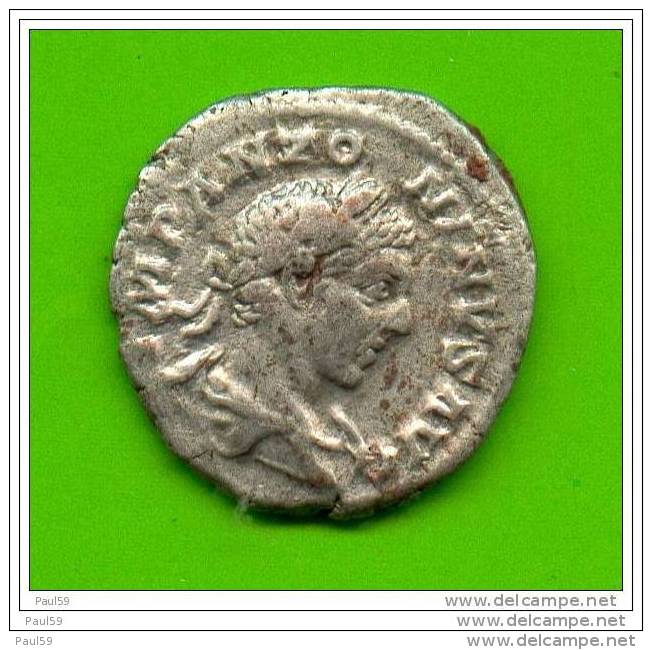 AUTHENTIQUE DENIER D"ARGENT DE  SEVERE ALEXANDRE  (Marcus Aurelius Severus Alexander) De  222 -235 Apres J C - La Crisi Militare (235 / 284)