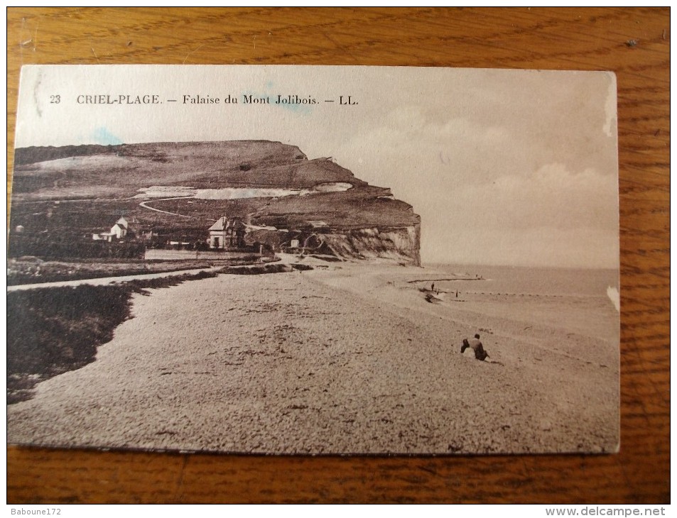 Carte Postale Criel-Plage Oblitérée 1933 - Criel Sur Mer